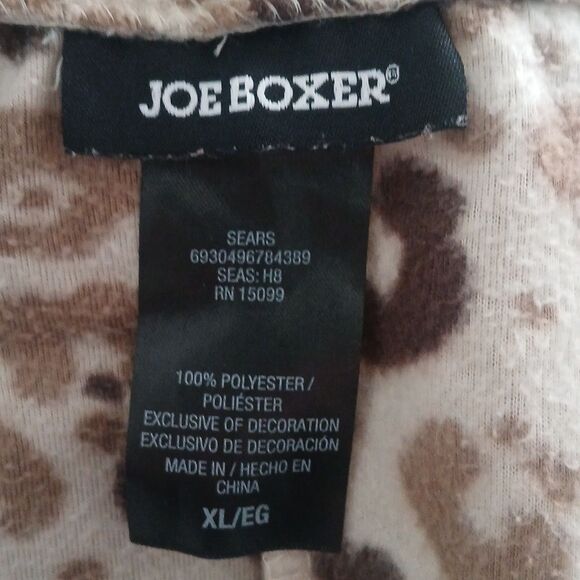 Joe Boxer Leopard print hooded onesie pajama coverall Sz  XL EUC - Picture 9 of 9